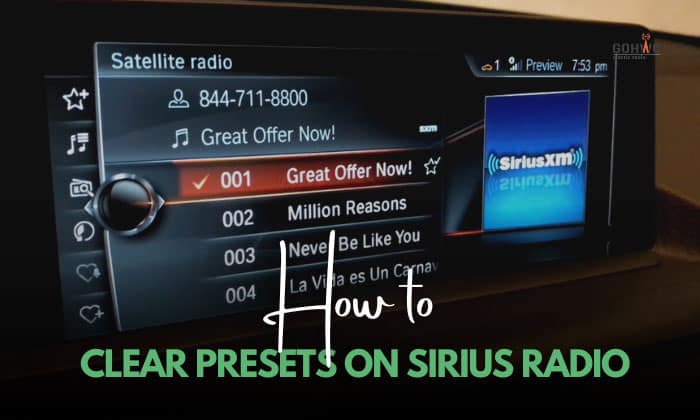 how to clear presets on sirius radio
